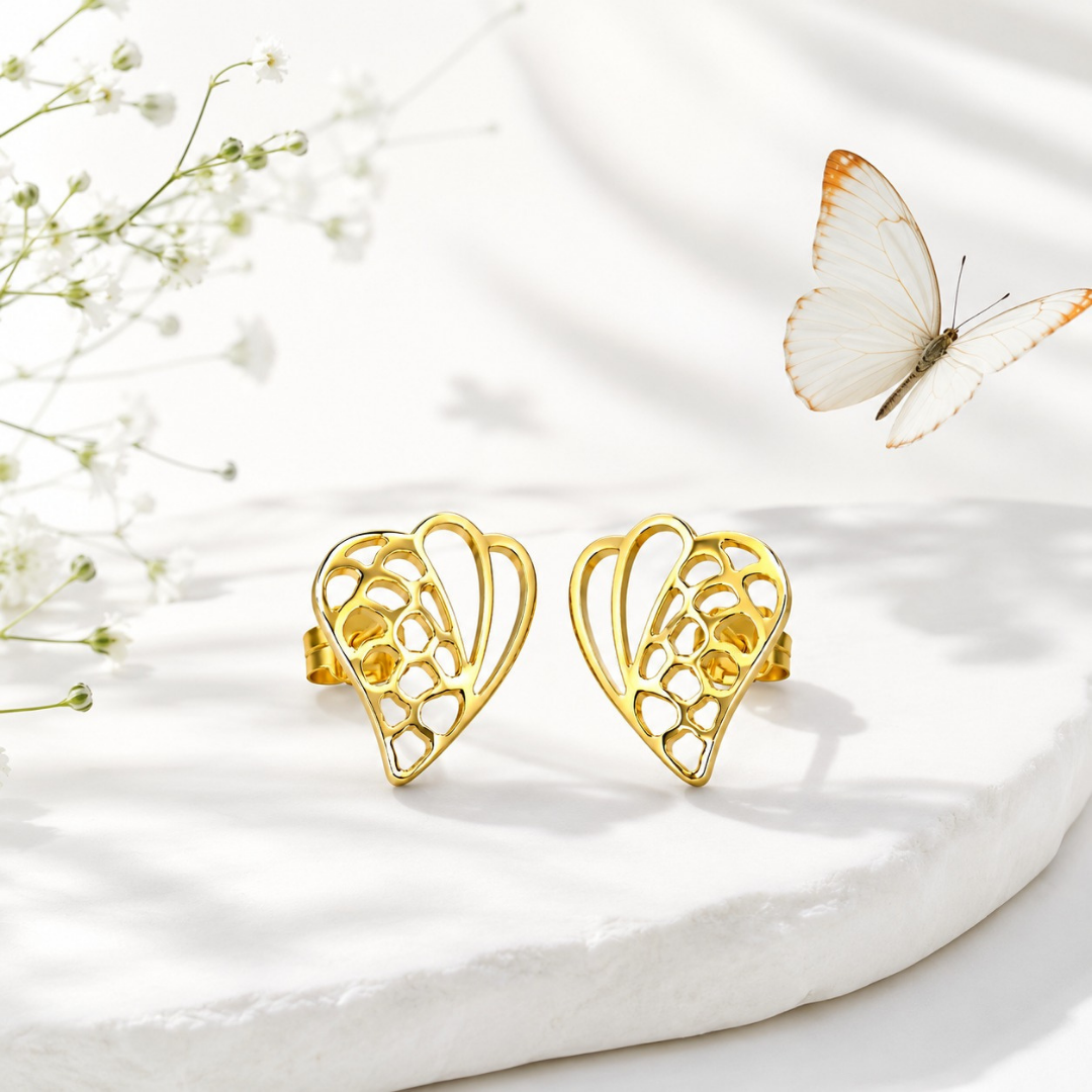 Half Butterfly Wing Earrings (Made With 925 Silver)