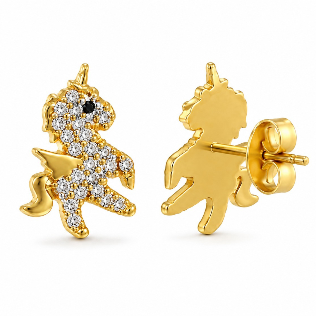 Pegasus Unicorn Stud Earrings (Made With 925 Silver)