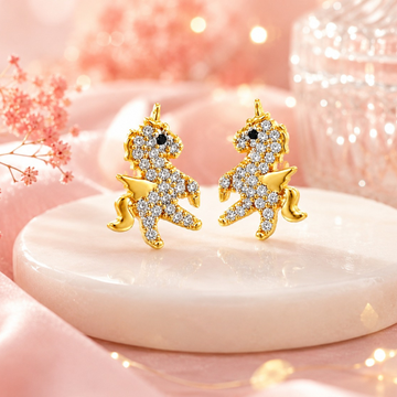 Pegasus Unicorn Stud Earrings (Made With 925 Silver)