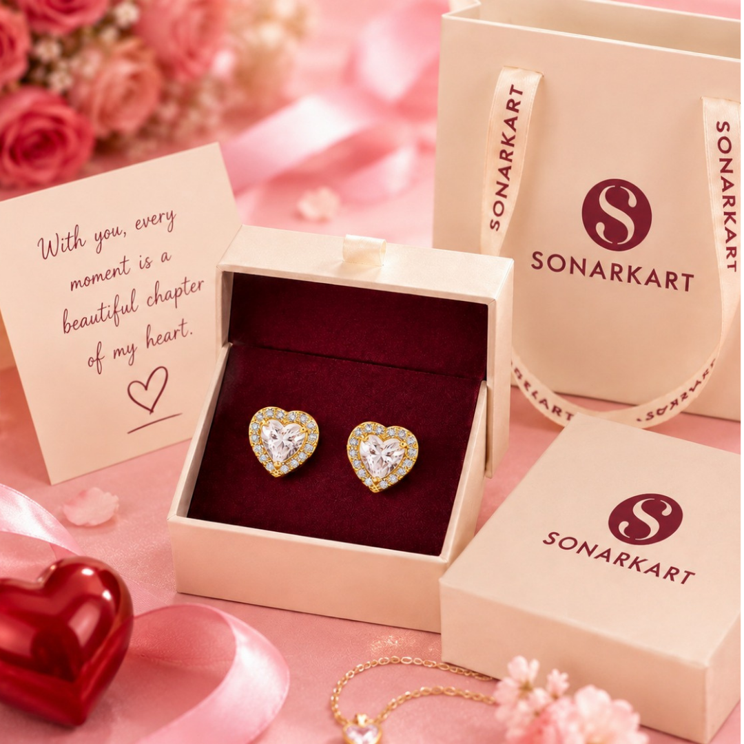 Eternal Heart Halo Earrings  (made with 925 silver)