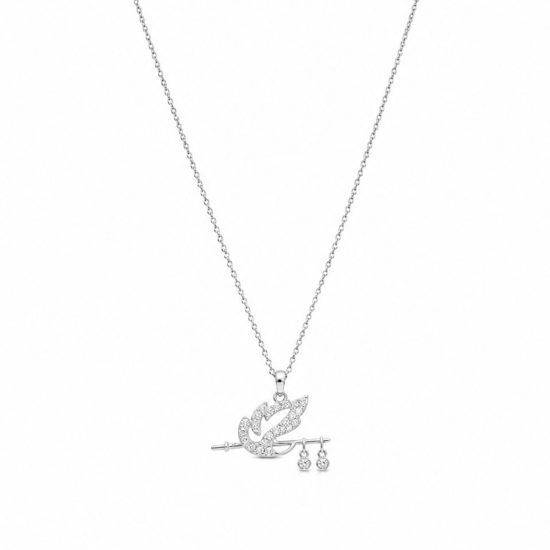 Krishna Flute Feather Pendant (Made With 925 Silver)