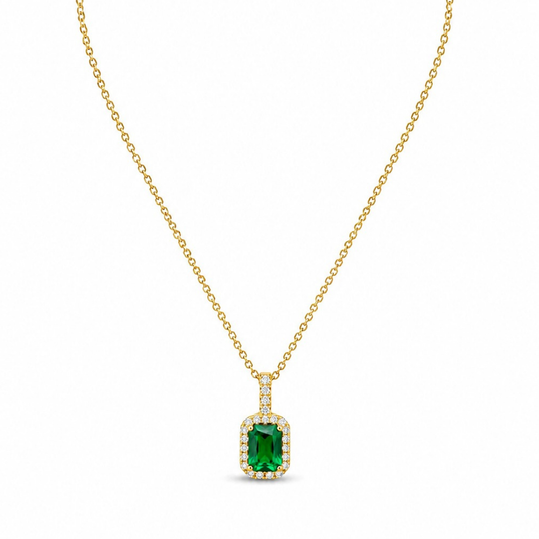 Emerald Luxe Radiance Pendant (Made With 925 Silver)