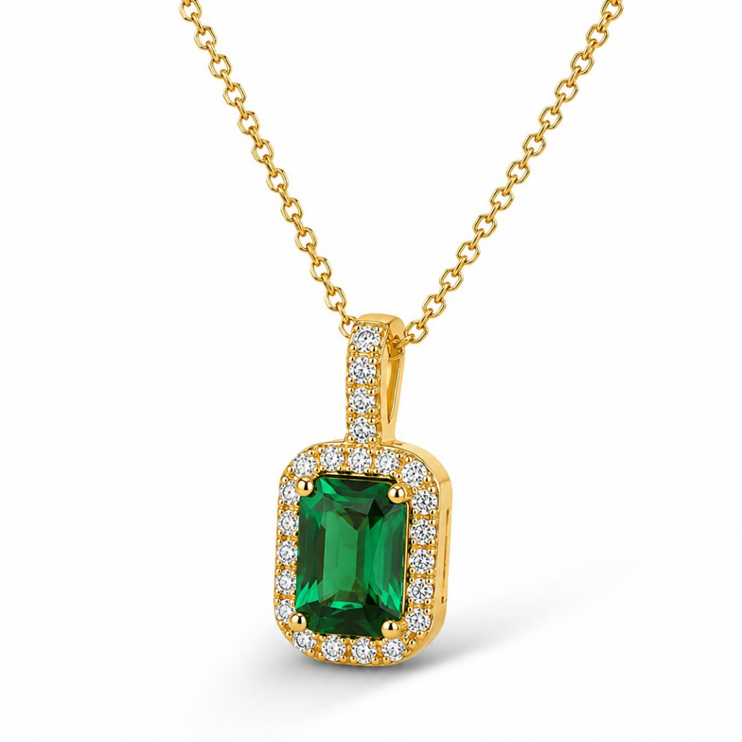 Emerald Luxe Radiance Pendant (Made With 925 Silver)