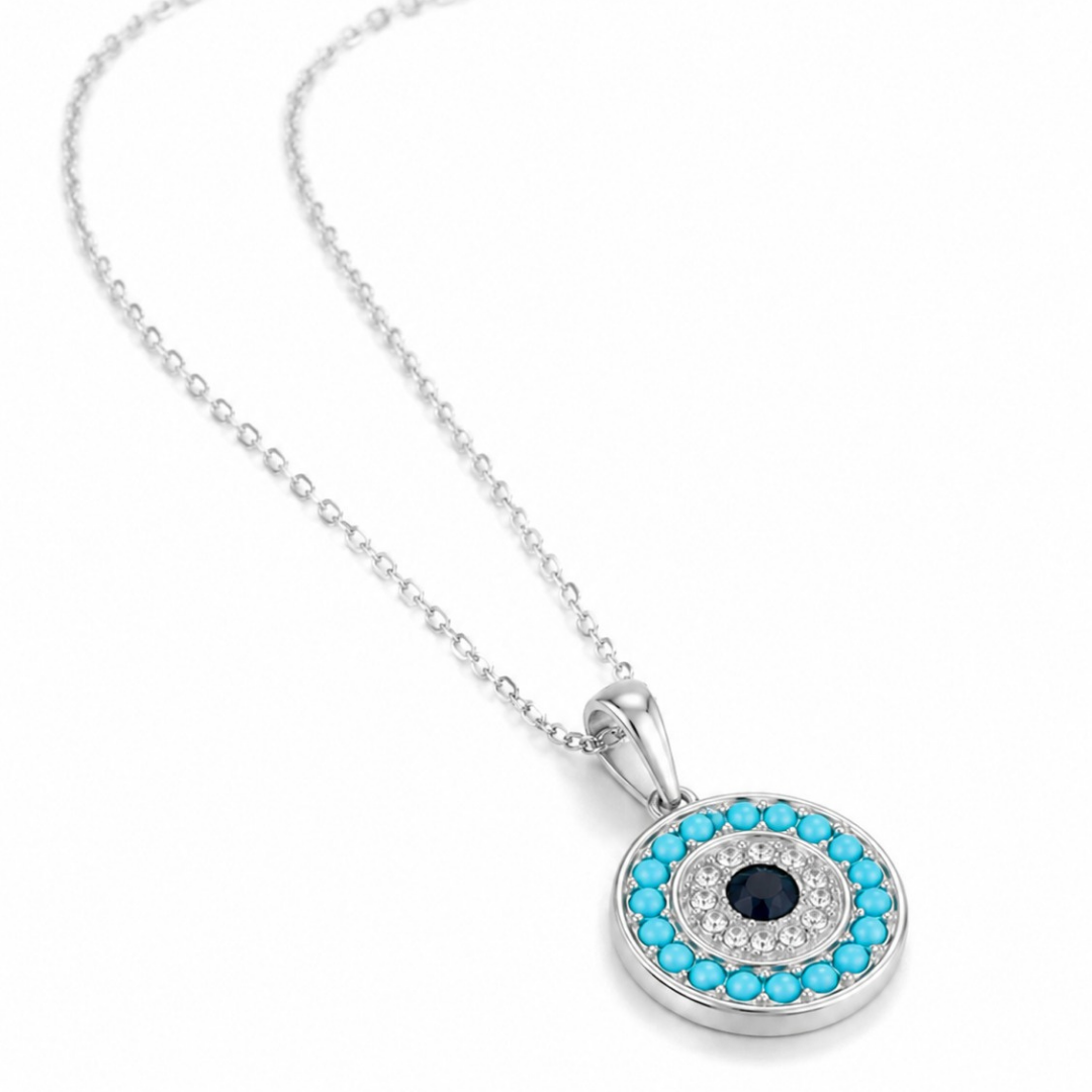 Azure Guardian Evil Eye Pendant (Made With 925 Silver)