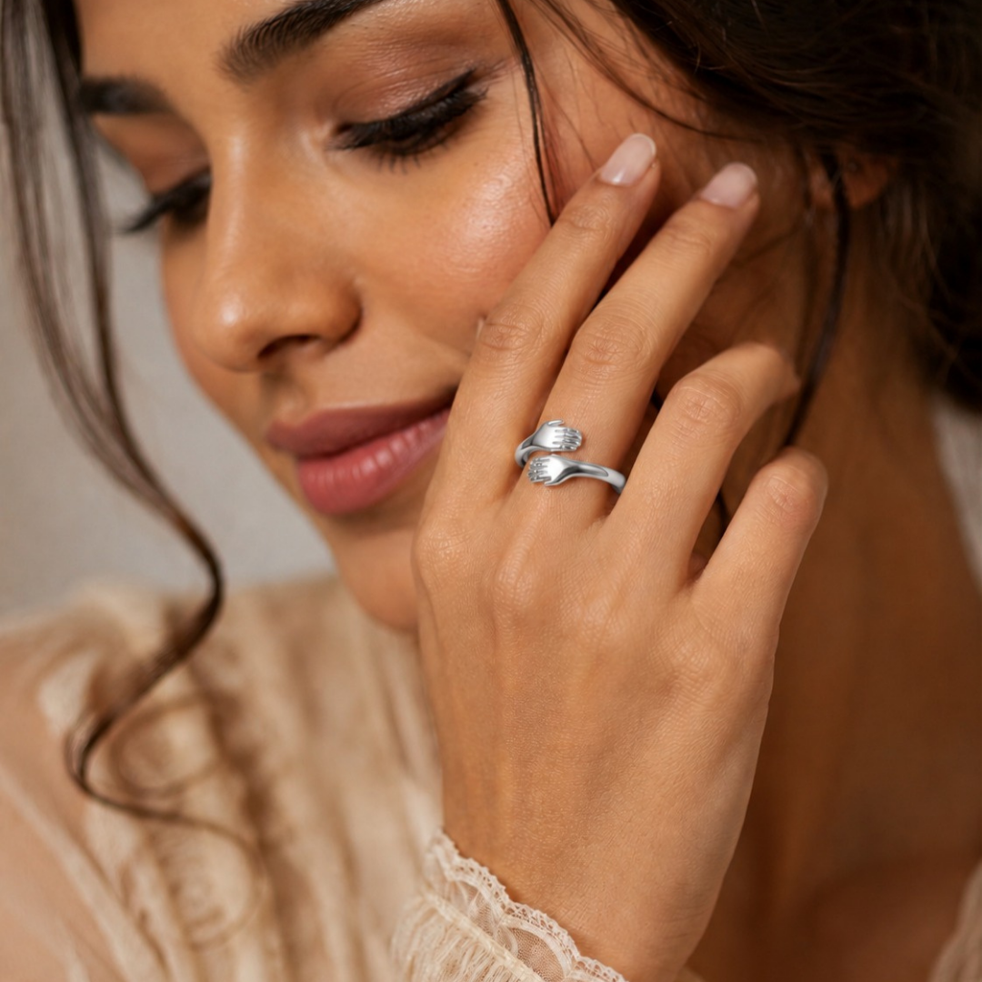 Forever Hug Ring ( Made With 925 Silver)