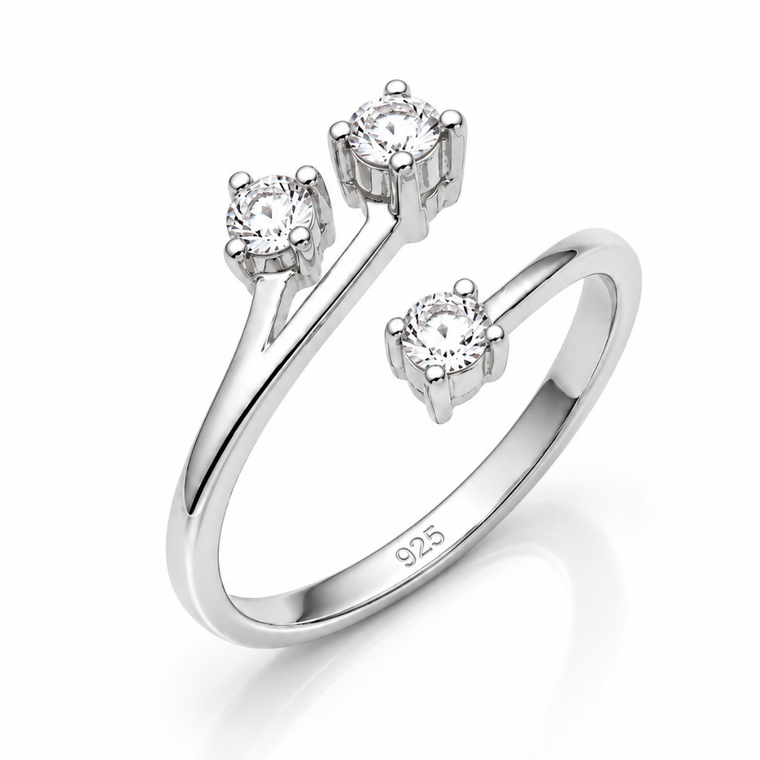 Eternal Trio Zircon Ring(Made With 925 Silver)