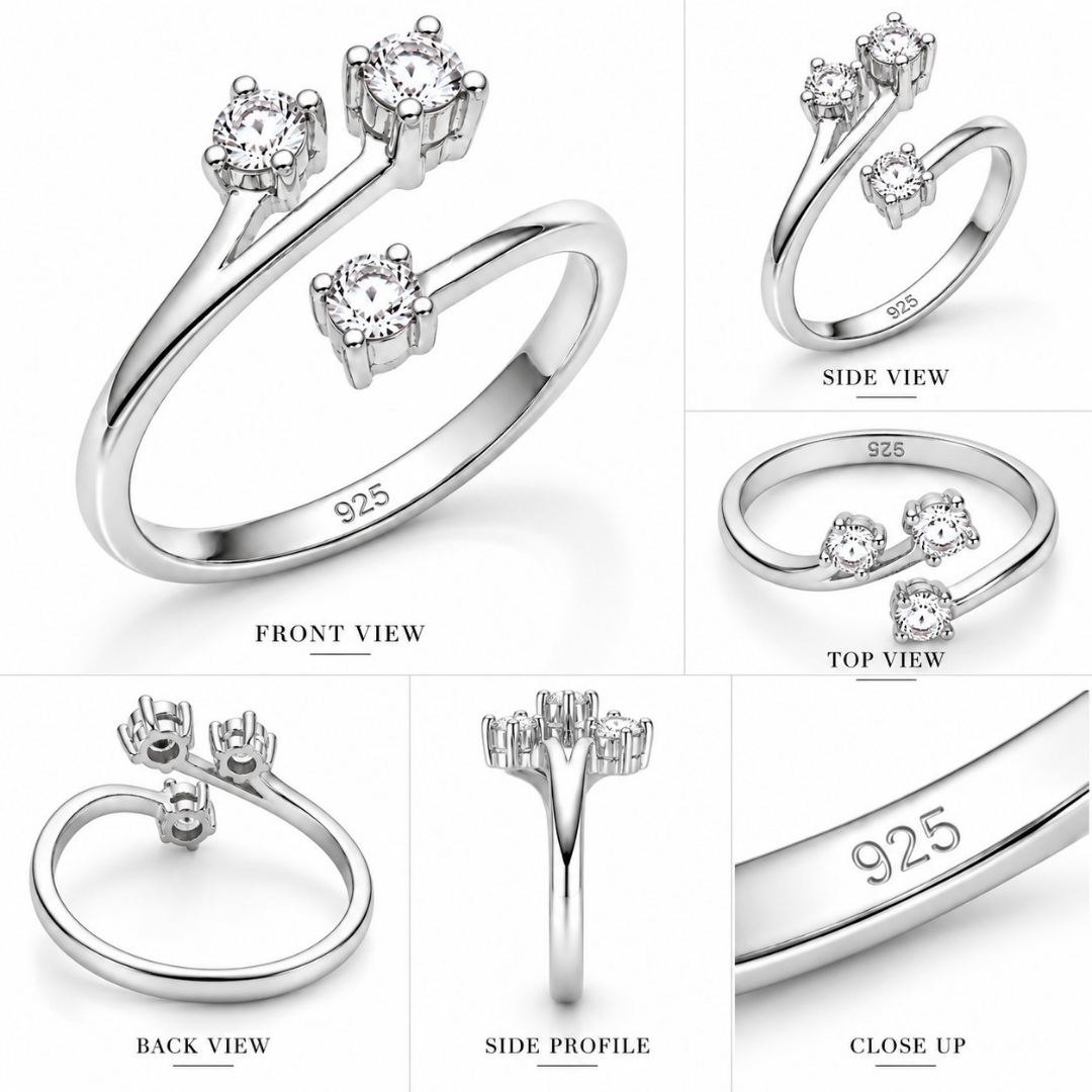 Eternal Trio Zircon Ring(Made With 925 Silver)