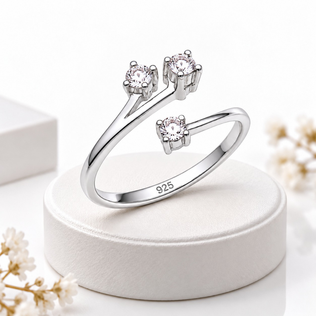 Eternal Trio Zircon Ring(Made With 925 Silver)