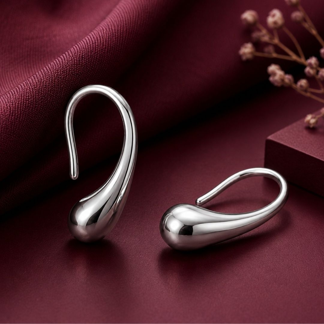 Minimalist Liquid Drop Hook Earring