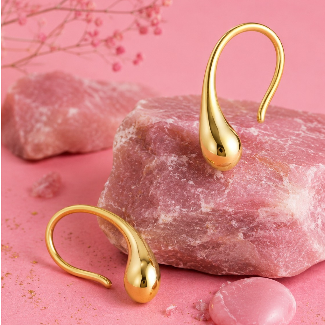 Minimalist Liquid Drop Hook Earring ( Made With 925 Silver)