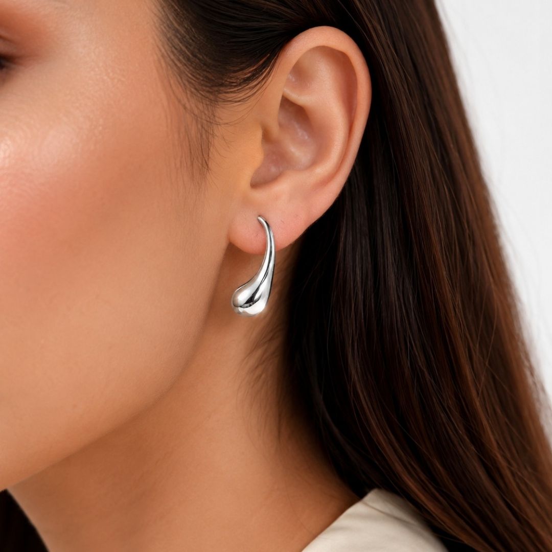Minimalist Liquid Drop Hook Earring