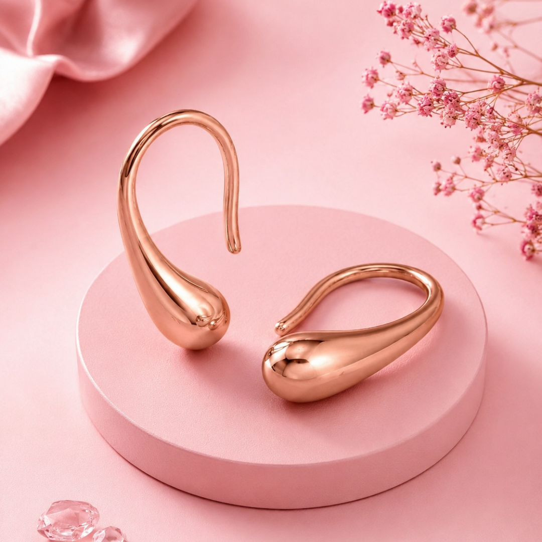 Minimalist Liquid Drop Hook Earring ( Made With 925 Silver)