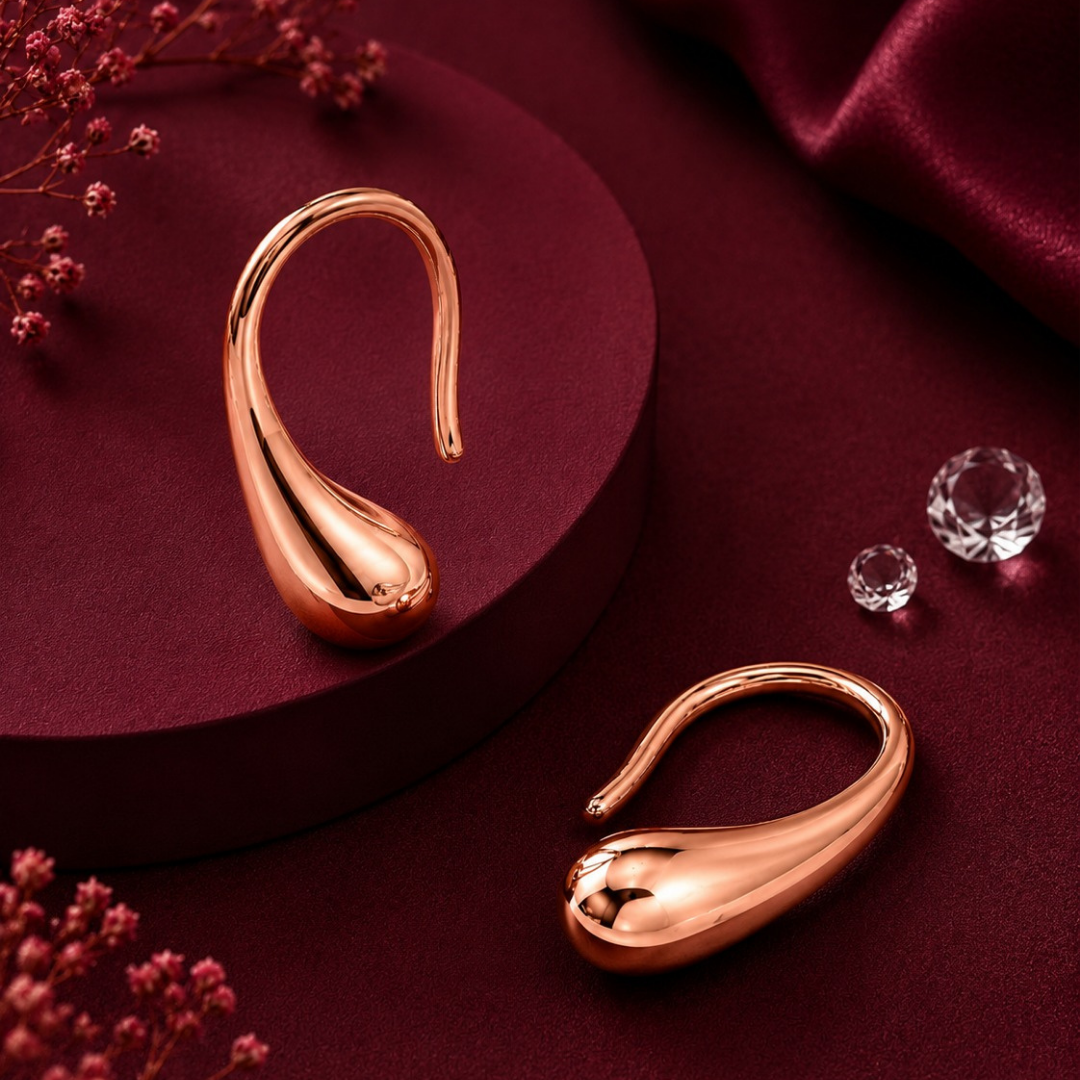 Minimalist Liquid Drop Hook Earring ( Made With 925 Silver)