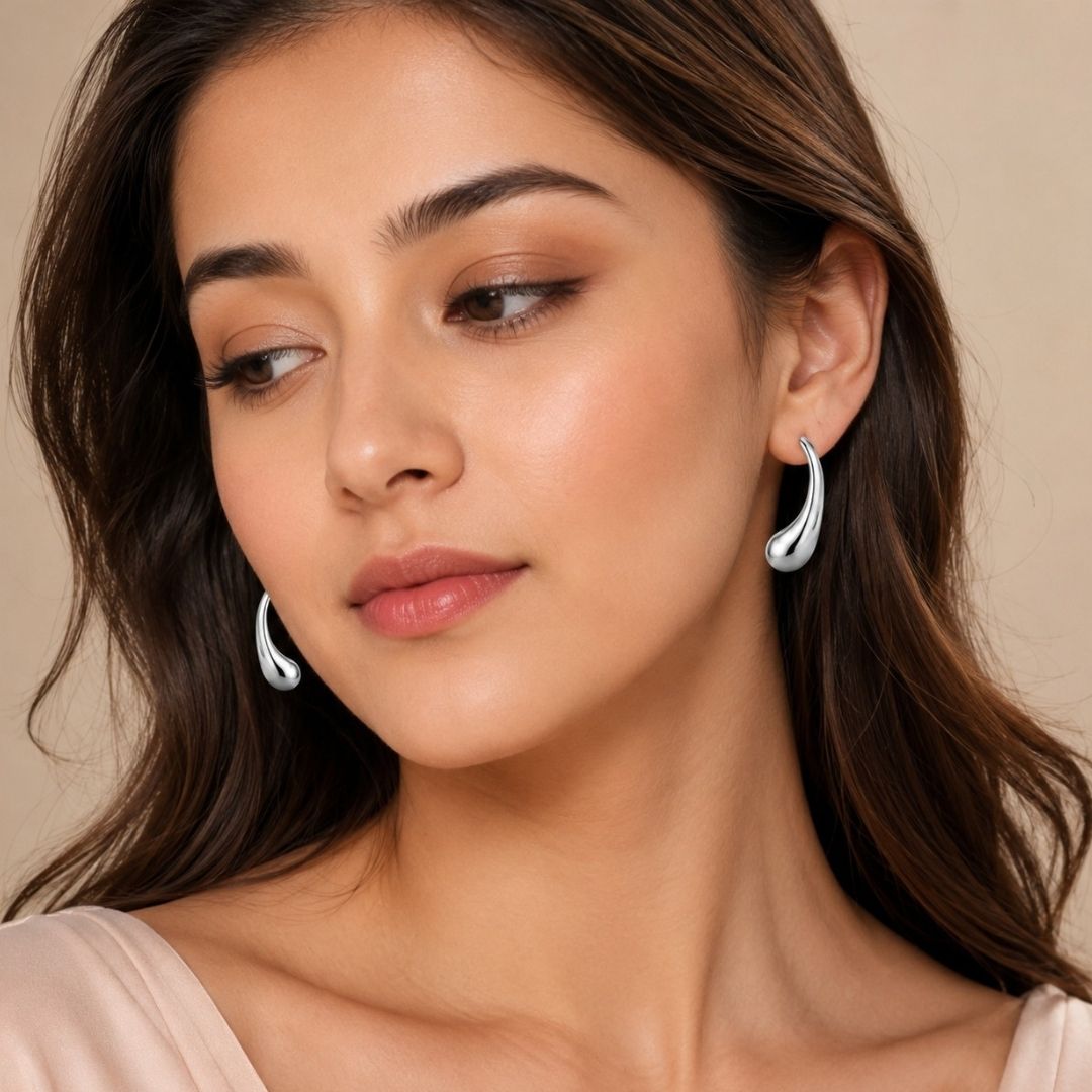 Minimalist Liquid Drop Hook Earring