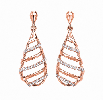 Spiral teardrop Earring     ( Made With 925 Silver)