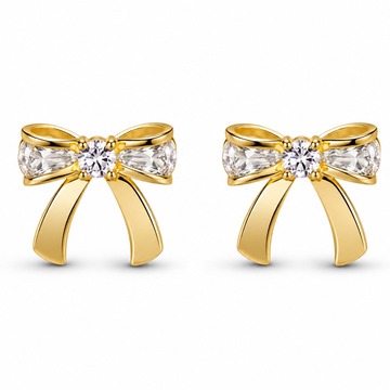 Ribbon Bow Earring  (Made With 925 Silver)