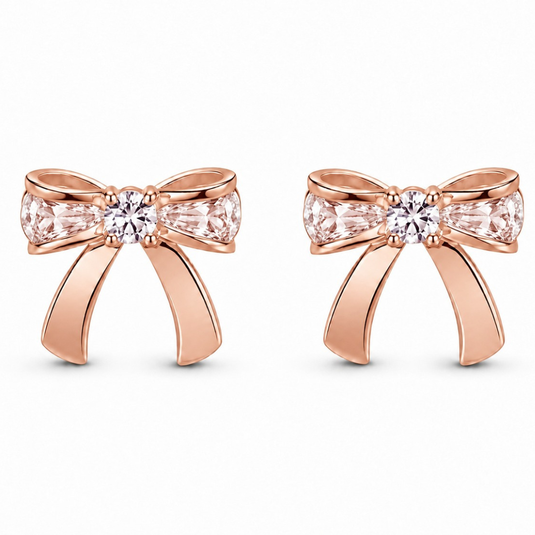 Ribbon Bow Earring  (Made With 925 Silver)