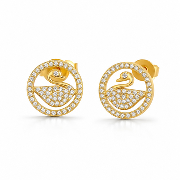 Swan Zircons Earring  (Made With 925 Silver)
