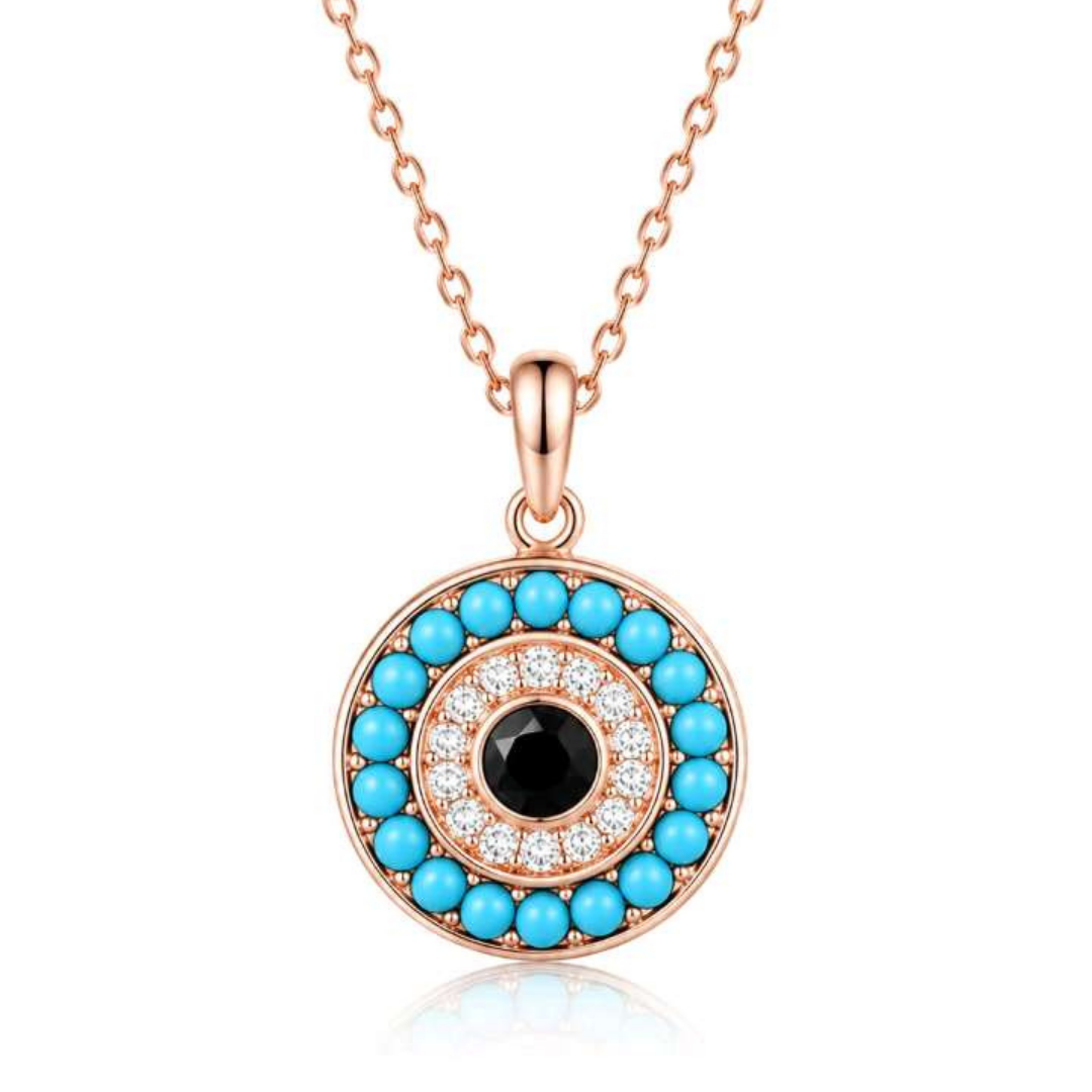 Azure Guardian Evil Eye Pendant (Made With 925 Silver)