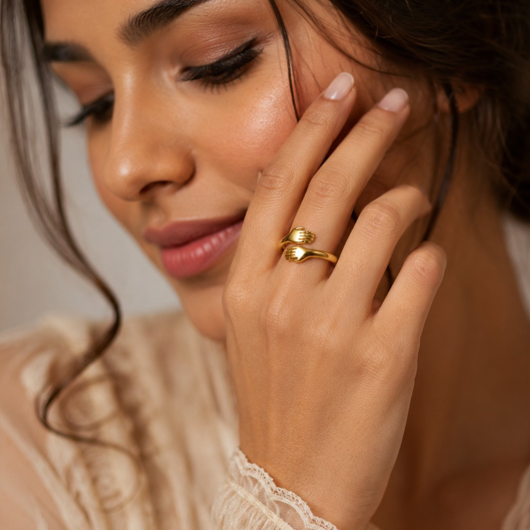 Forever Hug Ring ( Made With 925 Silver)