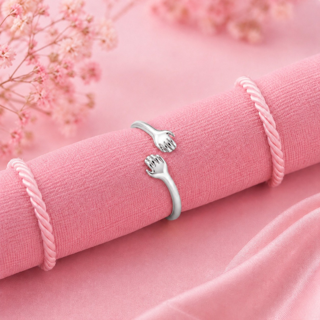Forever Hug Ring ( Made With 925 Silver)