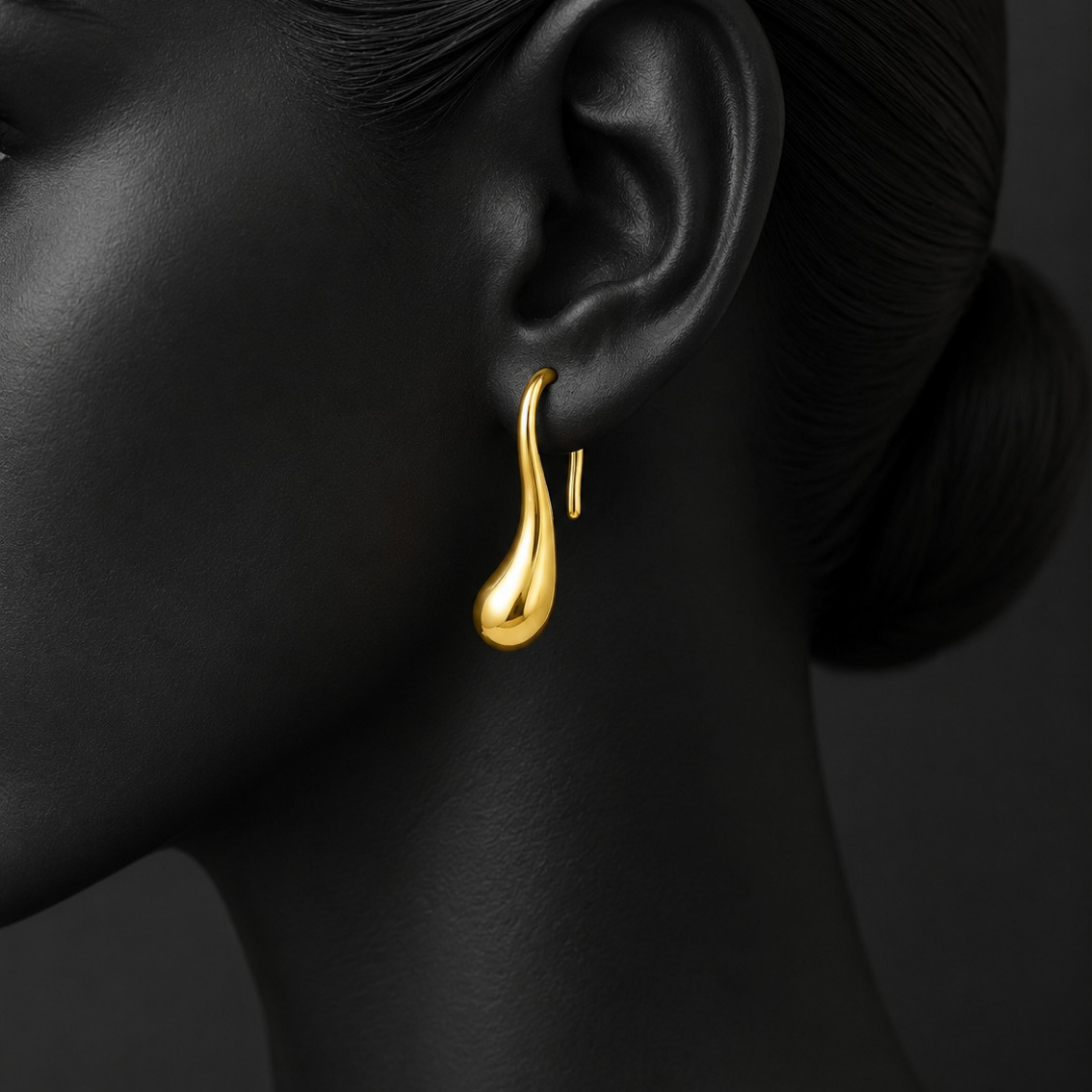 Minimalist Liquid Drop Hook Earring ( Made With 925 Silver)