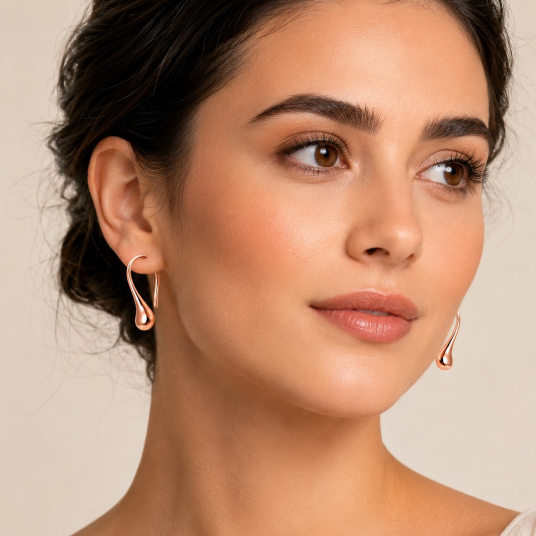 Minimalist Liquid Drop Hook Earring ( Made With 925 Silver)