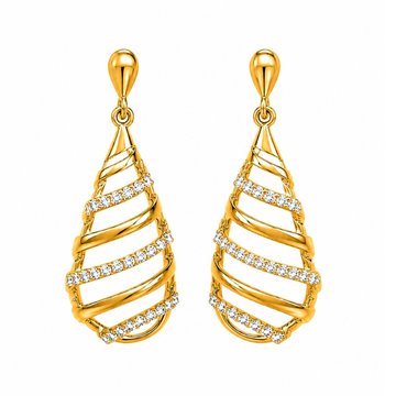 Spiral teardrop Earring     ( Made With 925 Silver)