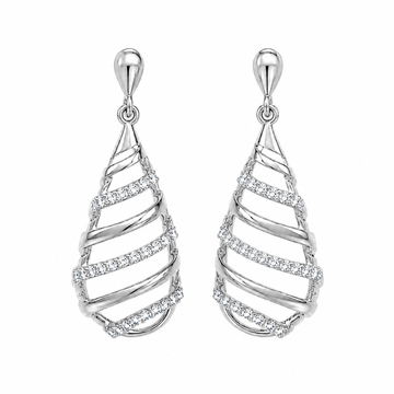 Spiral teardrop Earring     ( Made With 925 Silver)