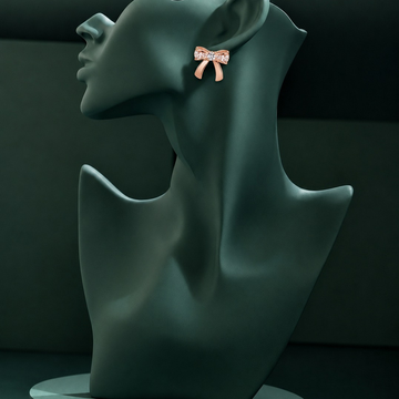 Ribbon Bow Earring  (Made With 925 Silver)